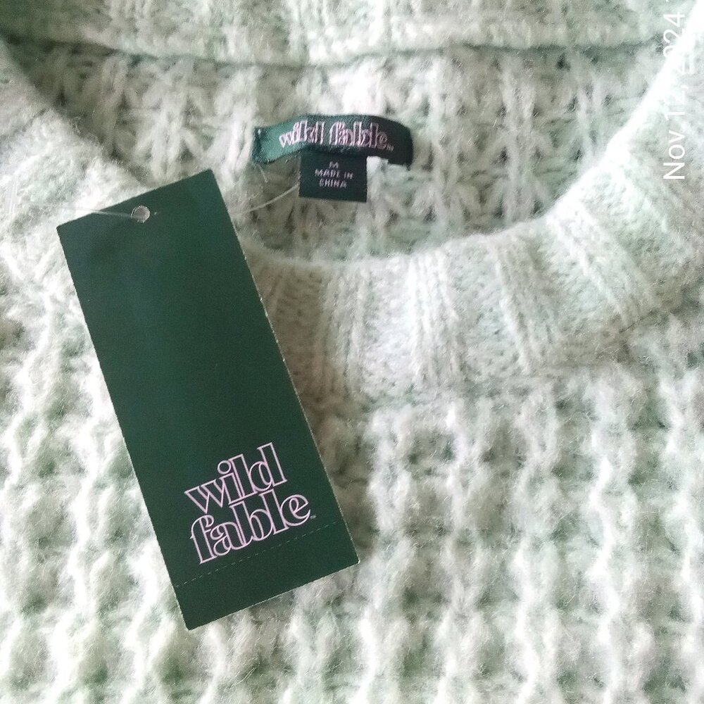 NWT..  WILD FABLE MINT GREEN KNITTED SWEATER - Picture 4 of 9